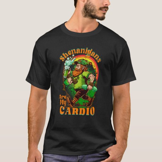 Shenanigans Are My Cardio Gym Cute St Patrick's Da T-Shirt (Vorderseite)