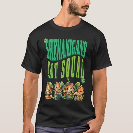 Shenanigans Cat Squad St Patrick's Day Kitten St P T-Shirt (Vorderseite)
