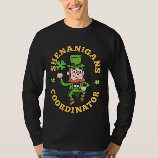 Shenanigans Coordinator Leprechaun Shamrock St Pat T-Shirt (Vorderseite)
