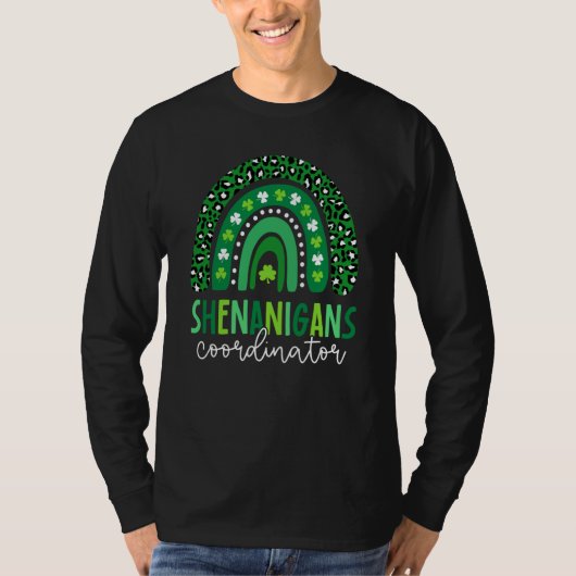 Shenanigans Coordinator Shamrock St Patrick's Day T-Shirt (Vorderseite)