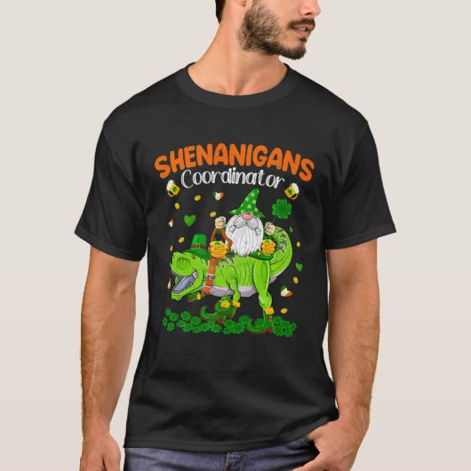 Shenanigans Coordinator St Patrick's Day Dinosaur  T-Shirt (Vorderseite)