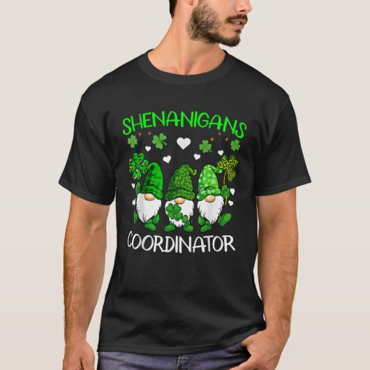 Shenanigans Coordinator St Patricks Day Green Gnom T-Shirt (Vorderseite)