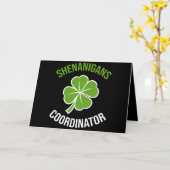 Shenanigans Coordinator St Patrick's Day Karte (Gelbe Blume)