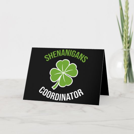 Shenanigans Coordinator St Patrick's Day Karte (Vorderseite)