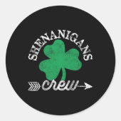 Shenanigans Crew St Patricks Day Shenanigator Squa Runder Aufkleber (Vorderseite)