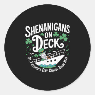 Shenanigans Deck St. Patrick's Day Kreuzfahrt 2025 Runder Aufkleber
