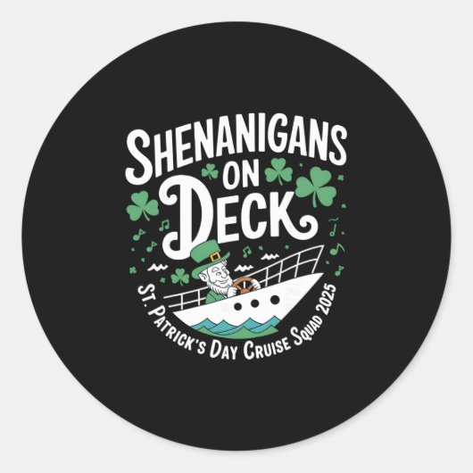 Shenanigans Deck St. Patrick's Day Kreuzfahrt 2025 Runder Aufkleber (Vorderseite)
