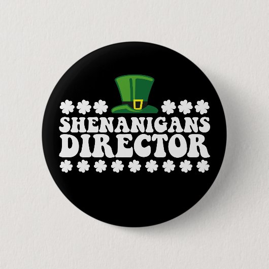 Shenanigans Director Groovy St Patrick's Day Irish Button (Vorderseite)