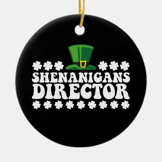 Shenanigans Director Groovy St Patrick's Day Irish Keramik Ornament (Vorne)