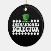 Shenanigans Director Groovy St Patrick's Day Irish Keramik Ornament (Links)