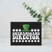 Shenanigans Director Groovy St Patrick's Day Irish Postkarte (Stehend Vorderseite)