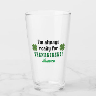 Shenanigans Funny St. Patrick's Day Beer Pint Glas