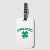 Shenanigans Kleeblatt St. Patrick's Day Retro Gepäckanhänger (Vorderseite Vertikal)