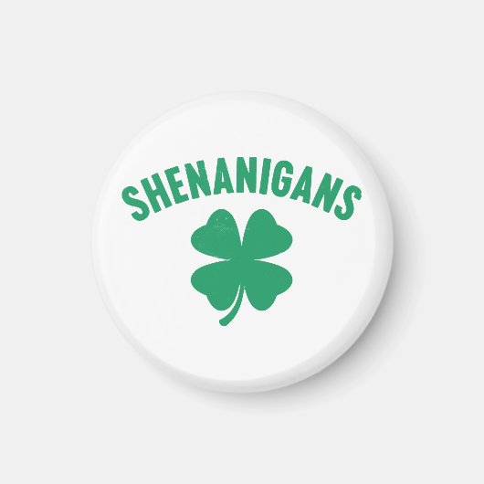 Shenanigans Kleeblatt St. Patrick's Day Retro Magnet (Vorne)