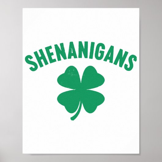 Shenanigans Kleeblatt St. Patrick's Day Retro Poster (Vorne)