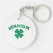 Shenanigans Kleeblatt St. Patrick's Day Retro Schlüsselanhänger (Rückseite)