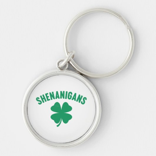 Shenanigans Kleeblatt St. Patrick's Day Retro Schlüsselanhänger (Vorne)
