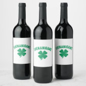 Shenanigans Kleeblatt St. Patrick's Day Retro Weinetikett (Flaschen)