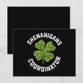Shenanigans-Koordinator Funny St Patrick's Day Postkarte (Vorne/Hinten)