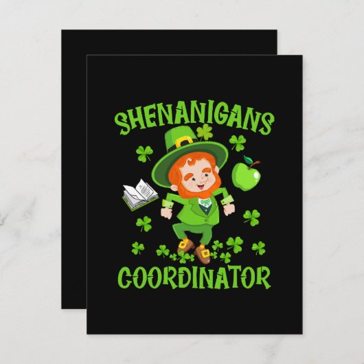 Shenanigans-Koordinator Funny Teacher St Patrick's Begleitkarte (Vorne/Hinten)