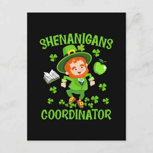 Shenanigans-Koordinator Funny Teacher St Patrick's Begleitkarte (Vorderseite)