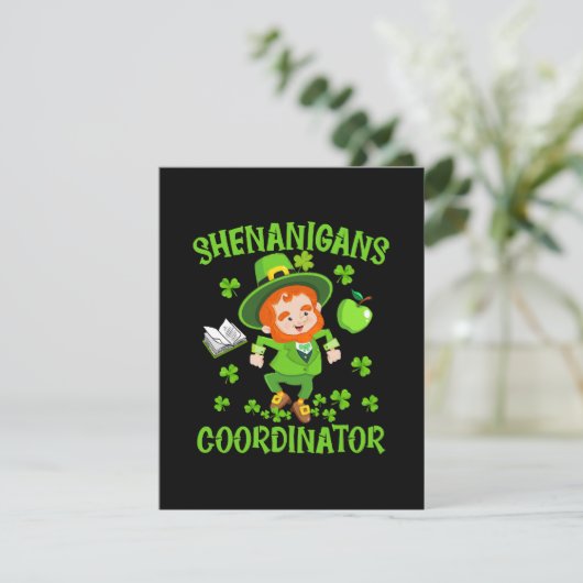 Shenanigans-Koordinator Funny Teacher St Patrick's Begleitkarte (Stehend Vorderseite)