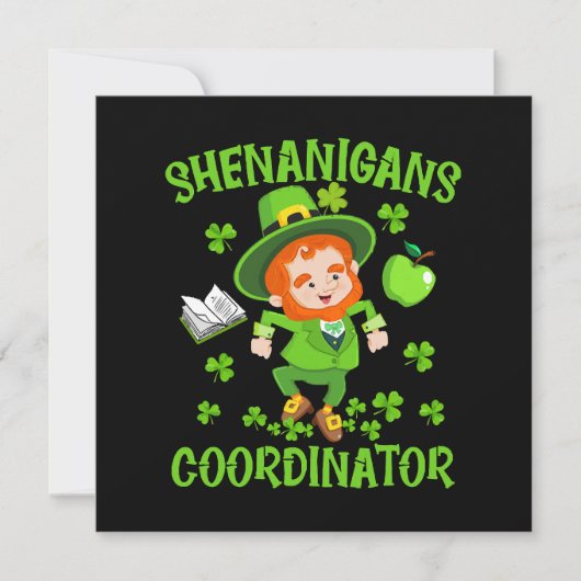 Shenanigans-Koordinator Funny Teacher St Patrick's Einladung (Vorderseite)