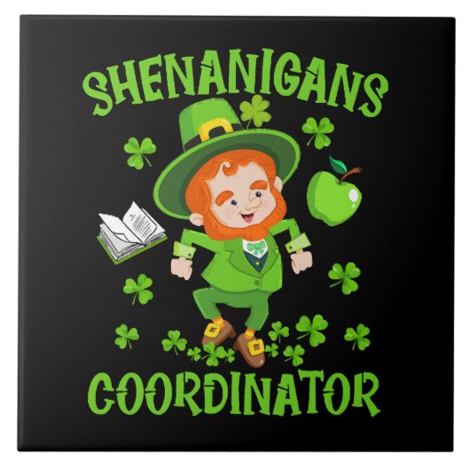 Shenanigans-Koordinator Funny Teacher St Patrick's Fliese (Vorderseite)