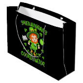 Shenanigans-Koordinator Funny Teacher St Patrick's Große Geschenktüte (Rückseite Schrägansicht)