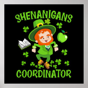 Shenanigans-Koordinator Funny Teacher St Patrick's Poster