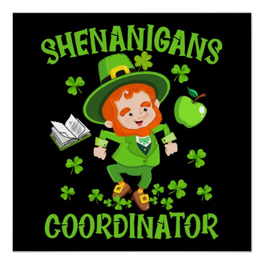 Shenanigans-Koordinator Funny Teacher St Patrick's Poster (Vorderseite)