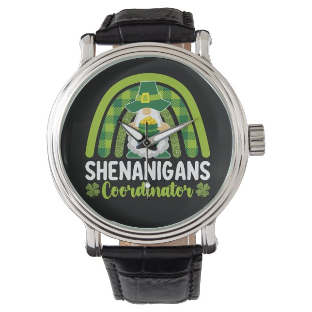 Shenanigans-Koordinator Gnomes St Patrick's Day Armbanduhr (Vorderseite)