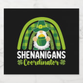 Shenanigans-Koordinator Gnomes St Patrick's Day Bierflaschenetikett (Einzelnes Label)
