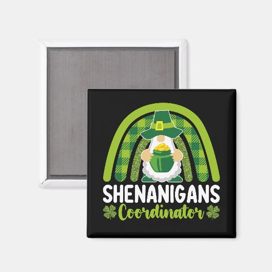 Shenanigans-Koordinator Gnomes St Patrick's Day Magnet (Vorderseite/Rückseite)