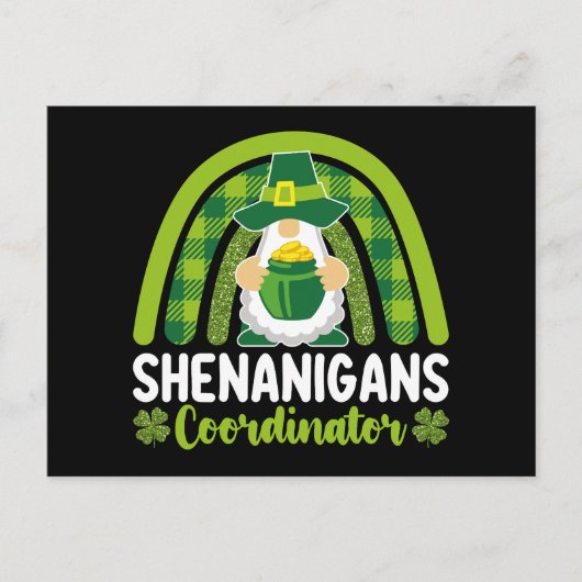 Shenanigans-Koordinator Gnomes St Patrick's Day Postkarte (Vorderseite)