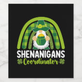 Shenanigans-Koordinator Gnomes St Patrick's Day Weinetikett (Einzelnes Label)