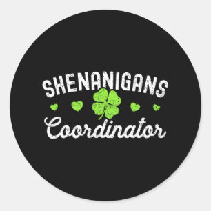 Shenanigans-Koordinator Happy St Patricks Day Teac Runder Aufkleber