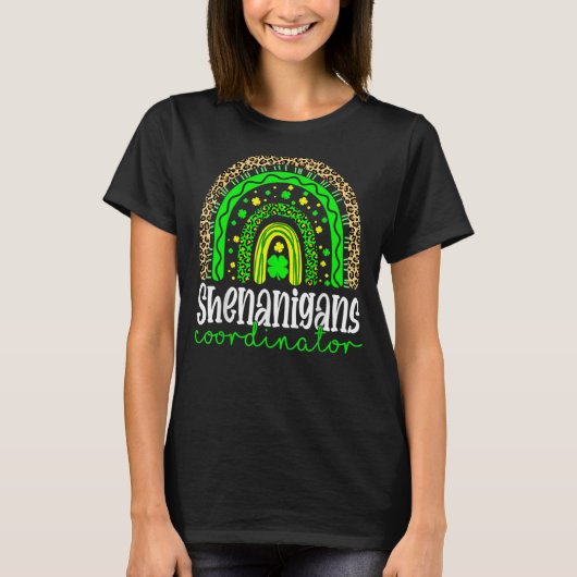 Shenanigans Koordinator Leopard Rainbow St Patrick T-Shirt (Vorderseite)