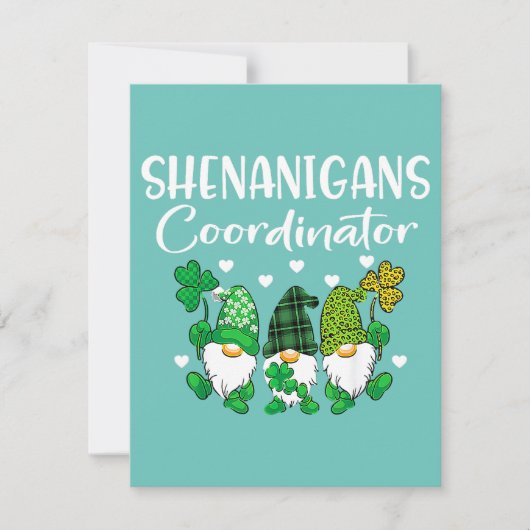 Shenanigans Koordinator St Patricks Day Gnomes Gre Einladung (Vorderseite)