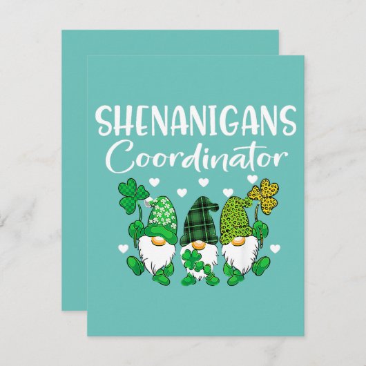 Shenanigans Koordinator St Patricks Day Gnomes Gre Einladung (Vorne/Hinten)