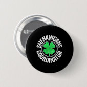 Shenanigans-Koordinator St Patricks Day Kleeblatt  Button (Vorne & Hinten)