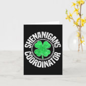 Shenanigans-Koordinator St Patricks Day Kleeblatt Karte (Gelbe Blume)