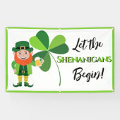 Shenanigans Leprechaun Kleeblatt St Patrick's Day Banner (Horizontal)