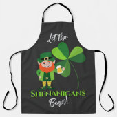 Shenanigans Leprechaun Kleeblatt St Patrick's Day Schürze (Vorderseite)