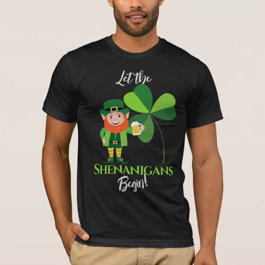 Shenanigans Leprechaun Kleeblatt St Patrick's Day T-Shirt (Vorderseite)