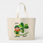 Shenanigans Leprechaun Shamrock St Patrick’s Day Jumbo Stoffbeutel (Rückseite)