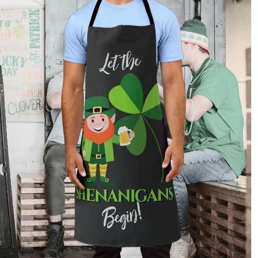 Shenanigans Leprechaun Shamrock St. Patrick’s Tag Schürze