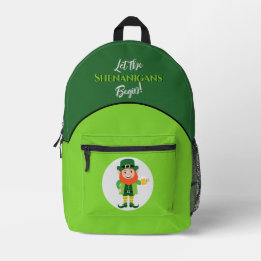 Shenanigans Leprechaun St Patrick’s Day Bedruckter Rucksack