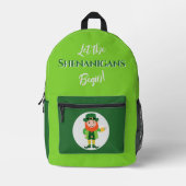 Shenanigans Leprechaun St Patrick’s Day Bedruckter Rucksack (Vorderseite)