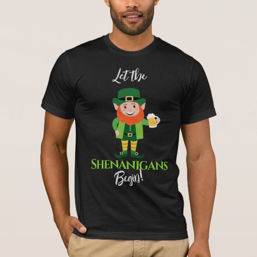 Shenanigans Leprechaun St Patrick's Day T-Shirt (Vorderseite)